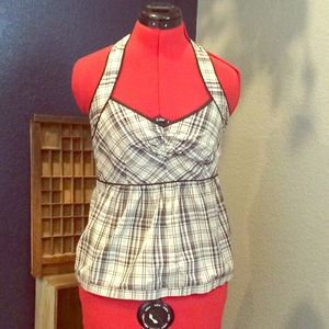 Plaid peplum top